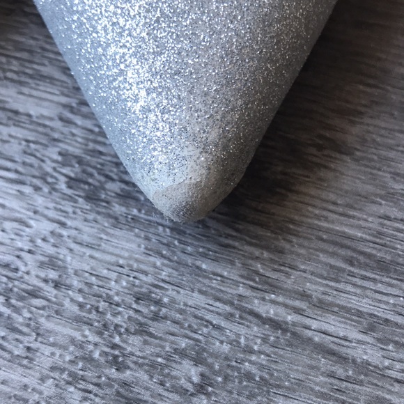 Nina Pointed Toe Sparkly Metallic Silver Heels - Picture 10 of 11